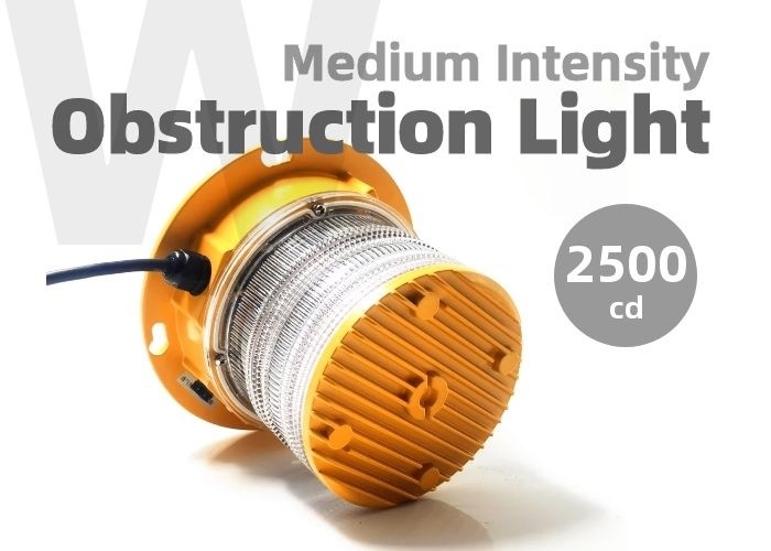 Policarbonato	Luci di avvertimento medie degli aerei di intensità della luce di ostruzione di aviazione IP68 per la marcatura della torre