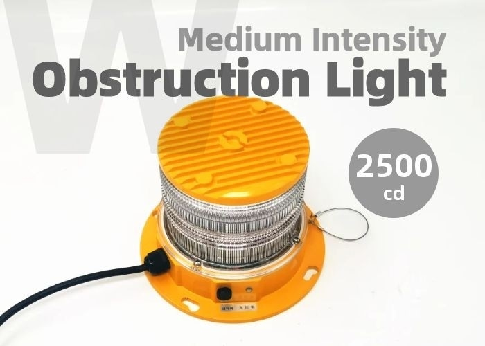 Policarbonato	Luci di avvertimento medie degli aerei di intensità della luce di ostruzione di aviazione IP68 per la marcatura della torre